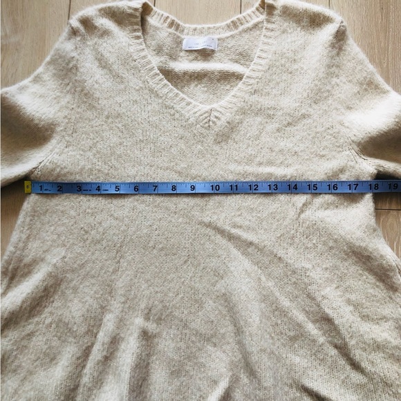 Oak + Fort Wool Blend Bell Sleeve Sweater in Cream - Picture 6 of 10